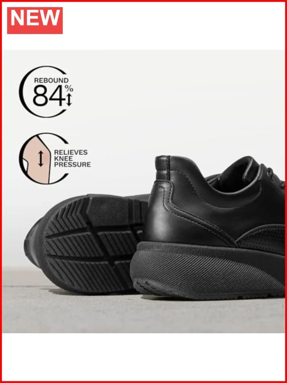 Men's Casual Oxford Sneakers, Faux Leather Lace-Up Walking Shoes with Cushioned